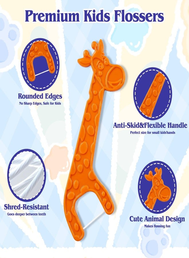 RA RUNNING ALIEN 120 Count Kids Flossers,Fun Kids Floss Picks Fluoride & PFA Free,Non Toxic Floss Sticks with Anti-Slip Handle,4 Cute Animal-Shaped Toddler Flossers,No Shred Thread,Unflavored - Image 4