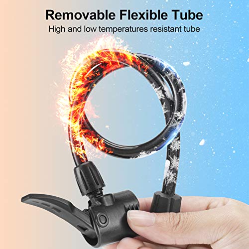 ROCKBROS Bike & Car Foot Pump | Portable Inflator for All Vehicles | Presta & Schrader Valve Compatible | Quick & Effortless Tire Pumping | Versatile & Reliable | Sleek Black Design - Image 5