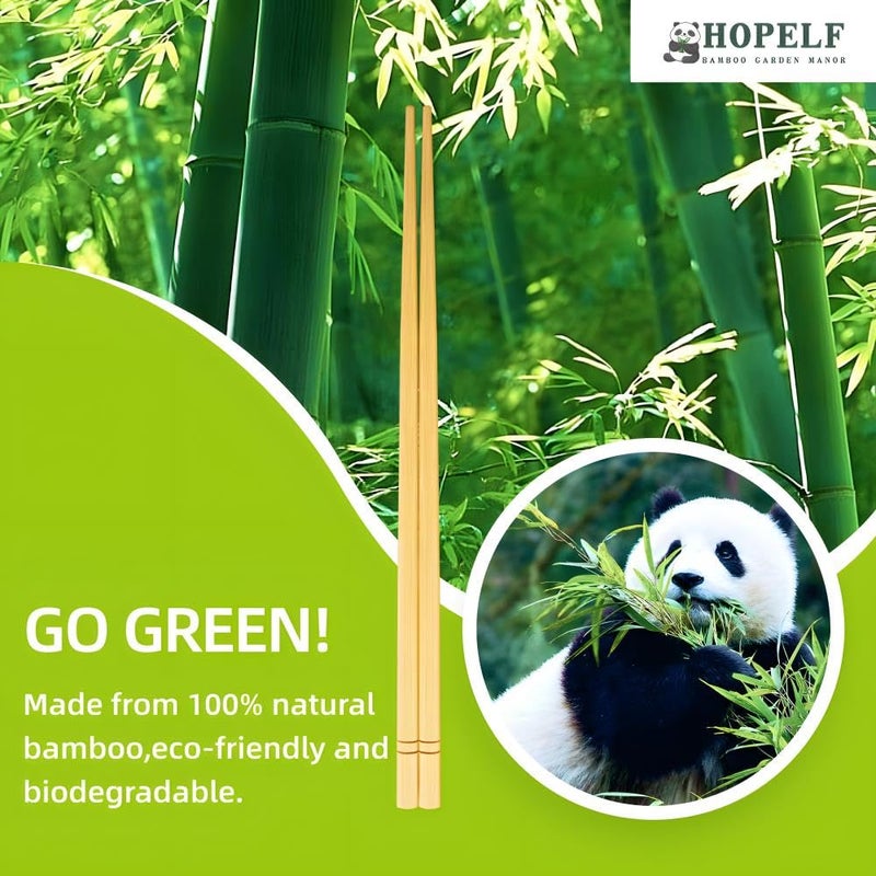 HOPELF 9.5 Inch X 5 Pairs Chopsticks,Reusable,Simplea and Minimalistic Design,More Size Choices 7"/9.5"/12" - Image 2