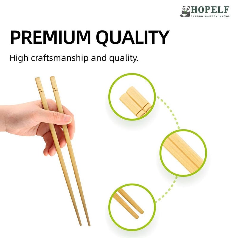 HOPELF 9.5 Inch X 5 Pairs Chopsticks,Reusable,Simplea and Minimalistic Design,More Size Choices 7"/9.5"/12" - Image 3