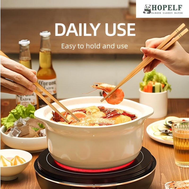 HOPELF 9.5 Inch X 5 Pairs Chopsticks,Reusable,Simplea and Minimalistic Design,More Size Choices 7"/9.5"/12" - Image 5