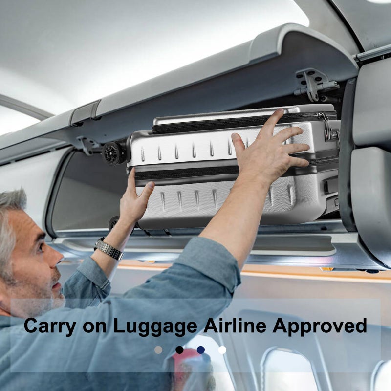 CENSIEN Carry On Luggage 22Ã—14Ã—9 Airline Approved, 20 Inch Lightweight ABS+PC Hard Shell Suitcases with Front Pocket, Spinner Wheels, TSA Lock (Dark Gray, 1PC) - Image 4