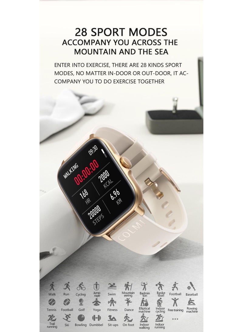 COLMI P28Plus Smart Watch - Sports Heart Rate Monitor, Step Counter, IP67 Water Resistant, Full Screen Smart Watch - Image 4