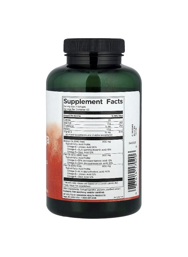 SWANSON سوانسون، مالتيميجا 3-6-9، 120 كبسولة لينة - Image 2