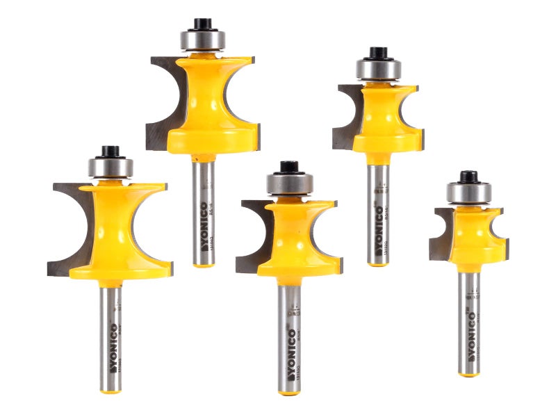 YONICO Bullnose Beading Router Bits Set 5 Bit 14Inch Shank 13516q