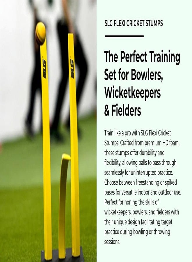 SLG Flexible Cricket Triple Stump with Base - Durable Training Equipment for Bowling & Fielding Practice (Pack of 1) - Image 5