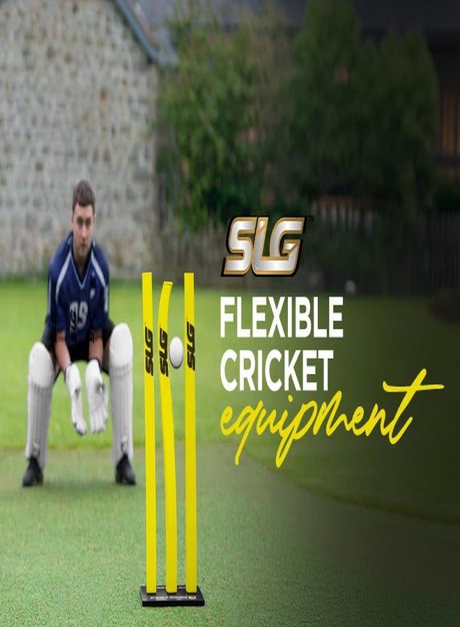 SLG Flexible Cricket Triple Stump with Base - Durable Training Equipment for Bowling & Fielding Practice (Pack of 1) - Image 4
