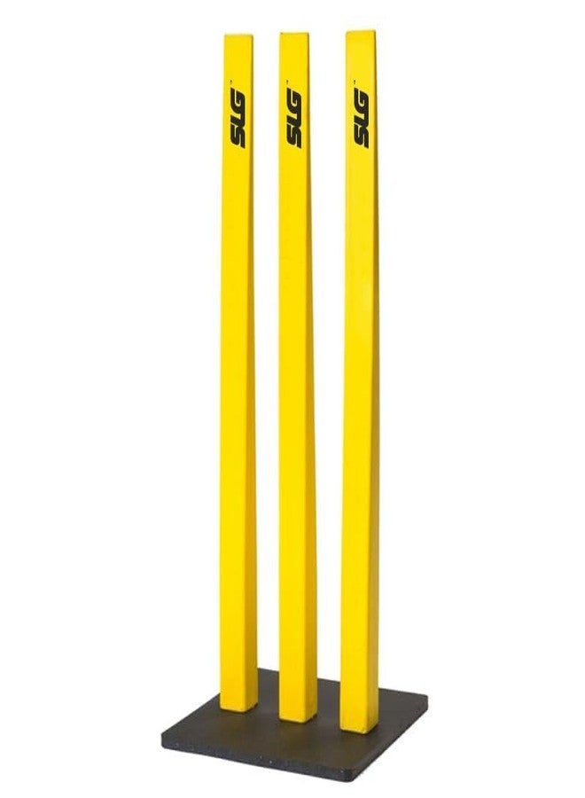SLG Flexible Cricket Triple Stump with Base - Durable Training Equipment for Bowling & Fielding Practice (Pack of 1) - Image 1