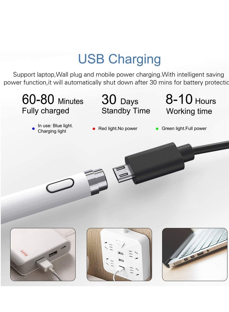 Active Stylus Pen with Palm Rejection for Precise Writing/Drawing Compatible with Apple iPad White - Image 3