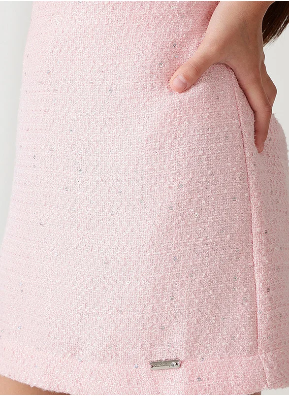 ون فرايدي One Friday Girls Pink Regular Fit Textured Skirts