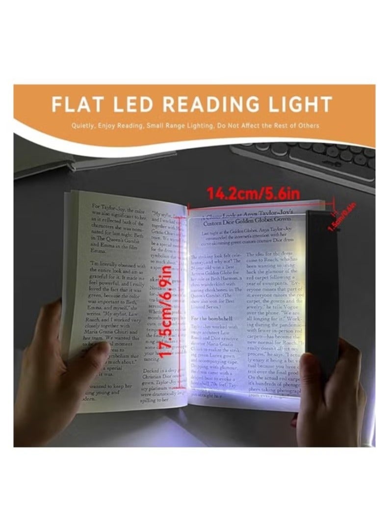 مصباح قراءة الكتب LED، مصابيح كتب مسطحة للقراءة في السرير ليلاً، مصباح إشارة مرجعية من الأكريليك، مصباح كتب LED مسطح مع تعديل السطوع، ضوء حماية العين للطلاب للقراءة الليلية - Image 4