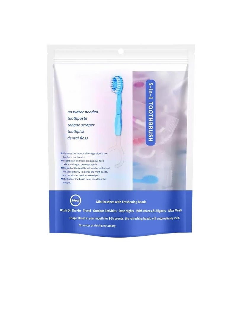 26 قطعة فرشاة أسنان متعددة الوظائف للاستخدام مرة واحدة محمولة - Image 1