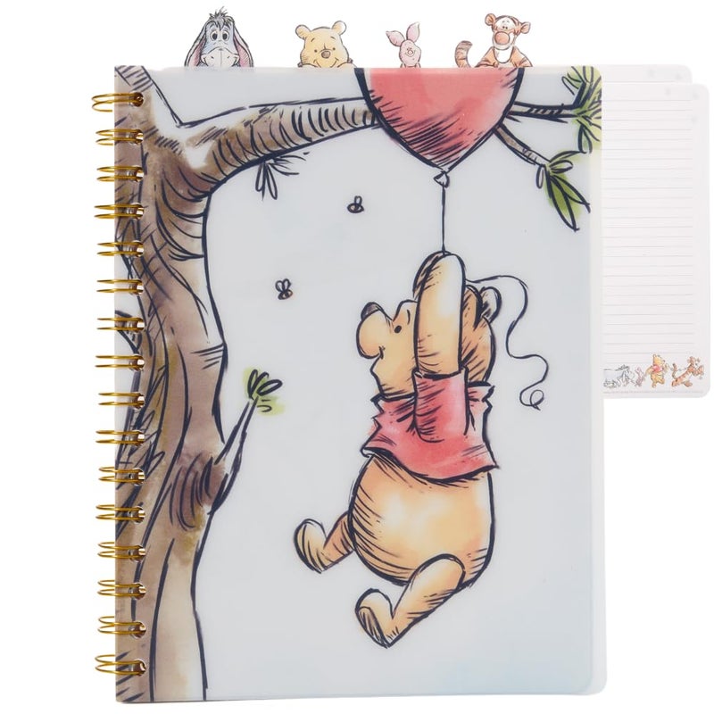 Innovative Designs Disney Winnie the Pooh Tab Journal Notebook, Spiral Bound, 96 Lined Pages, 8 x 7 inches -White - Image 1
