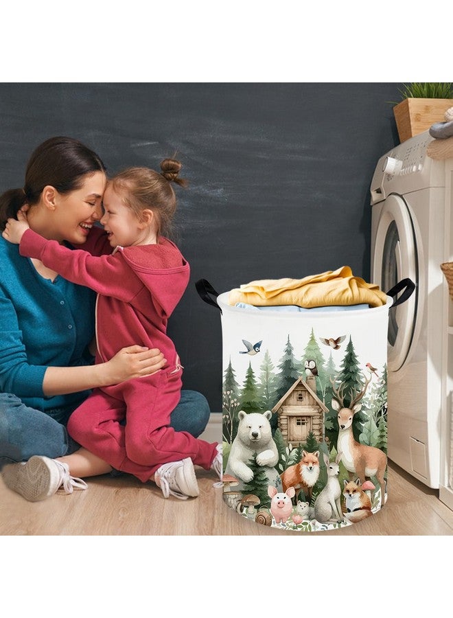FXOCSHE Baby Laundry Hamper,Dirty Clothes Hamper for Boys and Girls,Toys Storage Bin Organizer Animal Room Decor,Waterproof storage box for kids bedroom,Gift Baskets(Forest animal) - Image 4