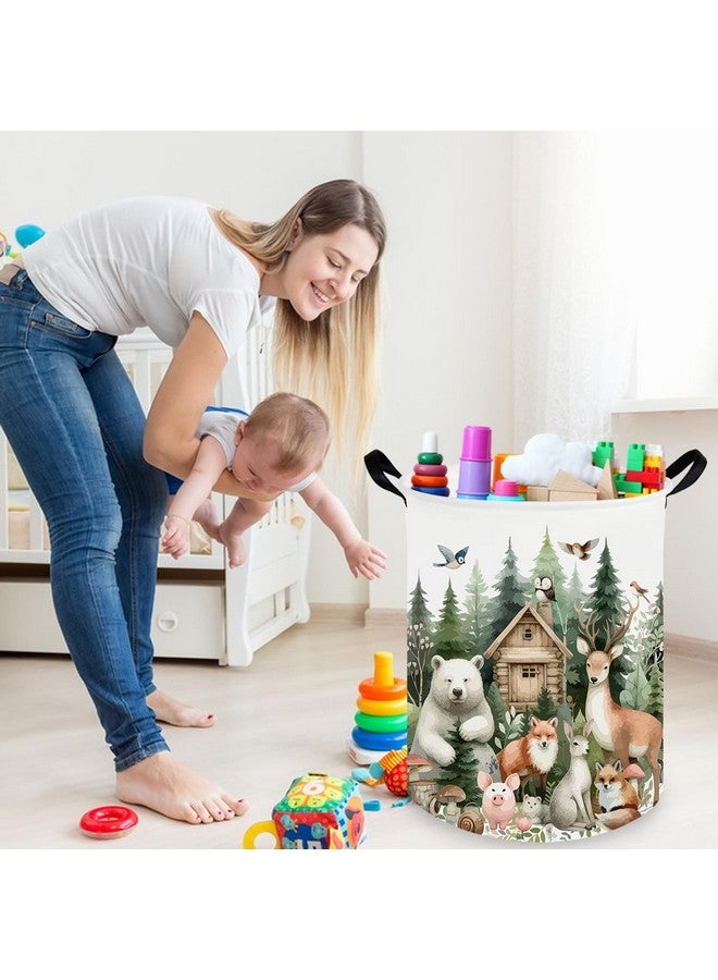 FXOCSHE Baby Laundry Hamper,Dirty Clothes Hamper for Boys and Girls,Toys Storage Bin Organizer Animal Room Decor,Waterproof storage box for kids bedroom,Gift Baskets(Forest animal) - Image 2