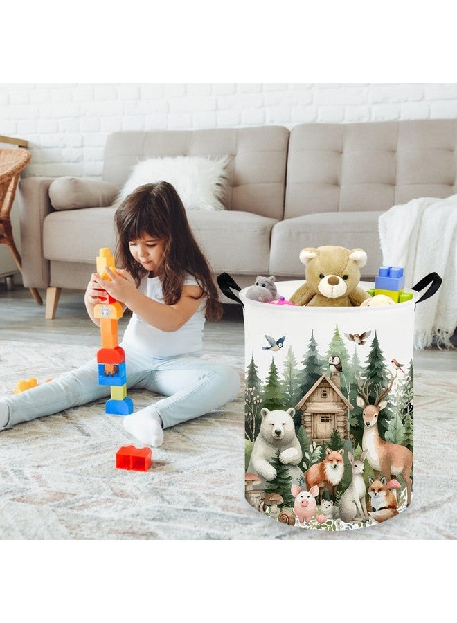 FXOCSHE Baby Laundry Hamper,Dirty Clothes Hamper for Boys and Girls,Toys Storage Bin Organizer Animal Room Decor,Waterproof storage box for kids bedroom,Gift Baskets(Forest animal) - Image 3