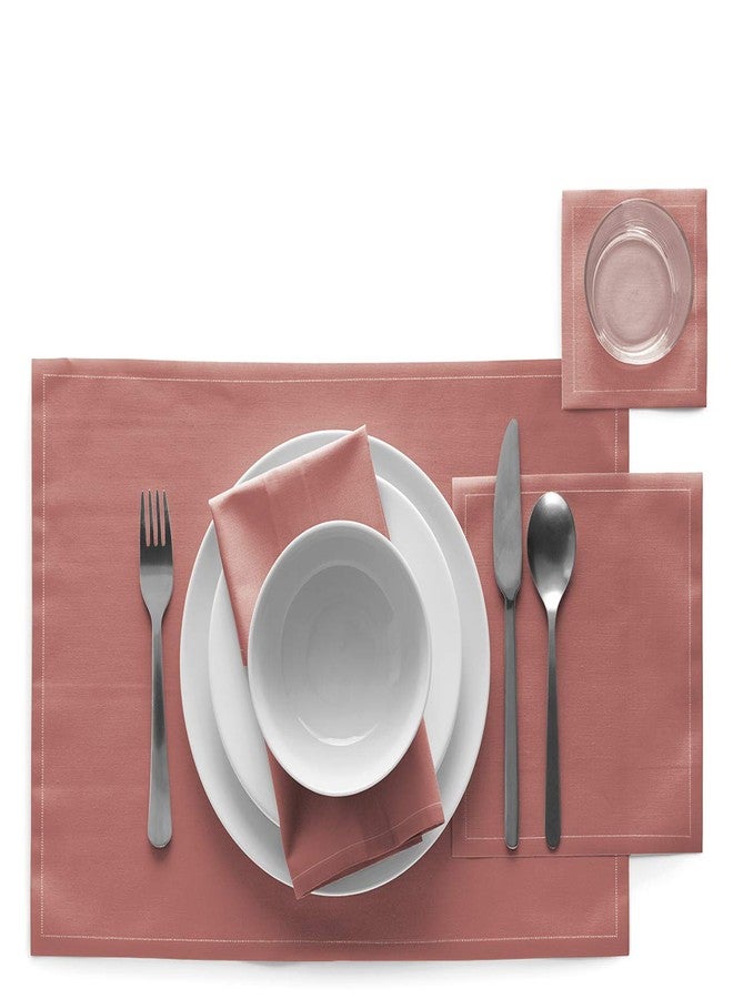 MY DRAP MYDRAP SA32/811-7 My Table Cloth 32 x 32 cm - Roll of 12 Napkins, Powder, Cotton, Pink, 5 cm - Image 2