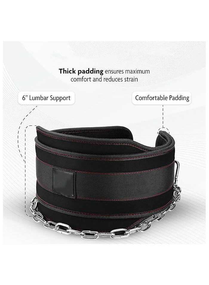 Generic Dip Belt for Weightlifting, Weight Belt with Chain for Pullup, Gym Lifting Belt for Powerlifting, Squat, Bodybuilding, Heavy Duty Steel, Workout Belt with Comfortable Neoprene Support  - Image 4