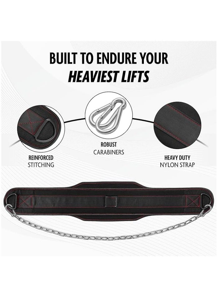 Generic Dip Belt for Weightlifting, Weight Belt with Chain for Pullup, Gym Lifting Belt for Powerlifting, Squat, Bodybuilding, Heavy Duty Steel, Workout Belt with Comfortable Neoprene Support  - Image 3