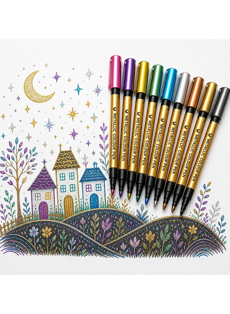 Maanys Metallic Color Marker, Calligraphy Paint Pens for Art & Craft Supplies, Multi-Color shiny Markers for Rock Painting, Ceramic, Glass, Wood, and Canvas - Non-Toxic & Fade Resistant (XL) - Image 2