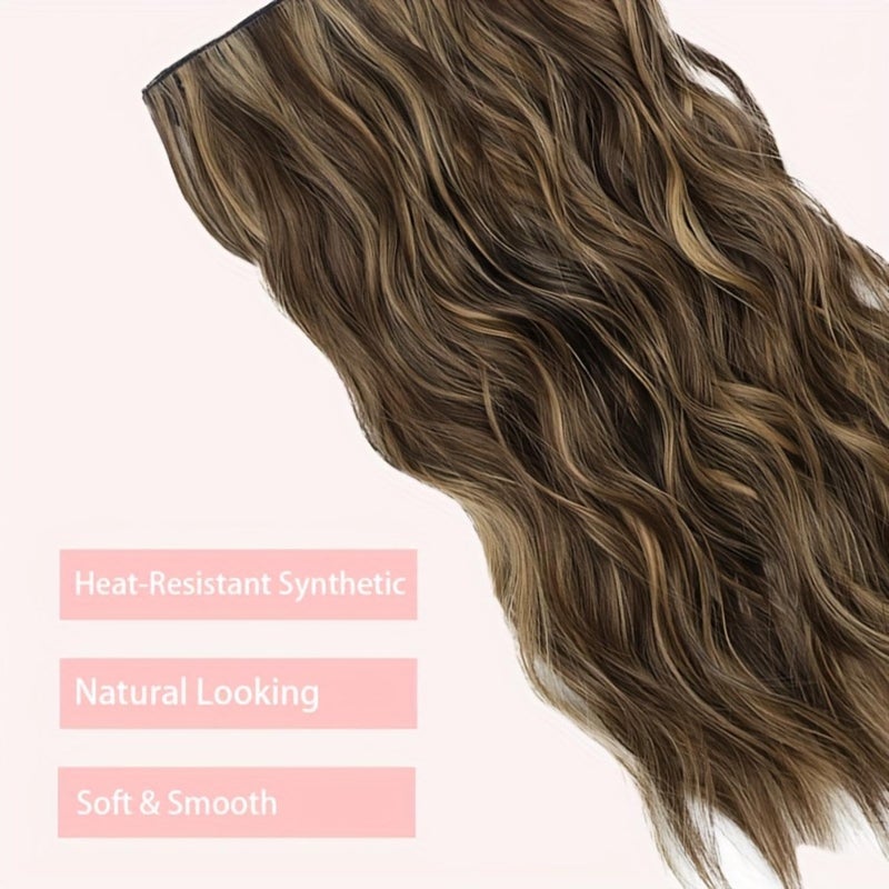 CHRONEX Curly Highlight Synthetic Hair Extensions in 24 inch 5Clips Head in 1 Piece For women - Image 3