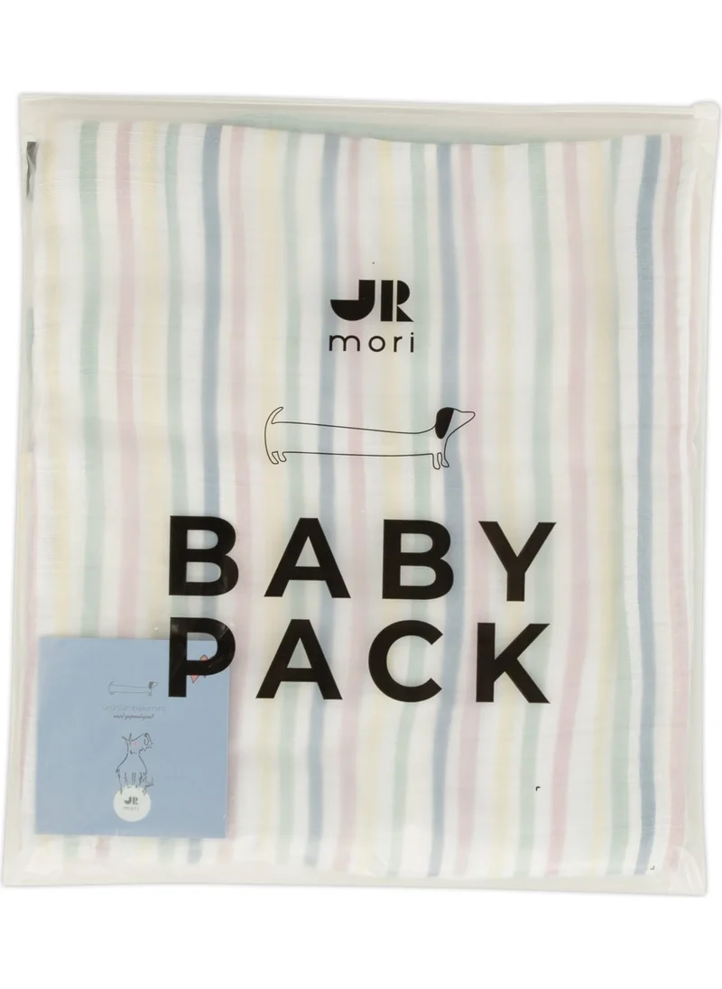 Jrmori 2-Piece Line Patterned Multi-Purpose Muslin 100X100CM