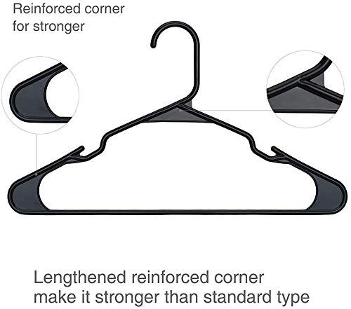 PROTOWARE 18 Pieces Clothe Hangers for Wardrobe - Space Saving Cupboard Storage Organizer - Plastic Hanger Set for Saree, Shirt, Dress (Black) - Image 5