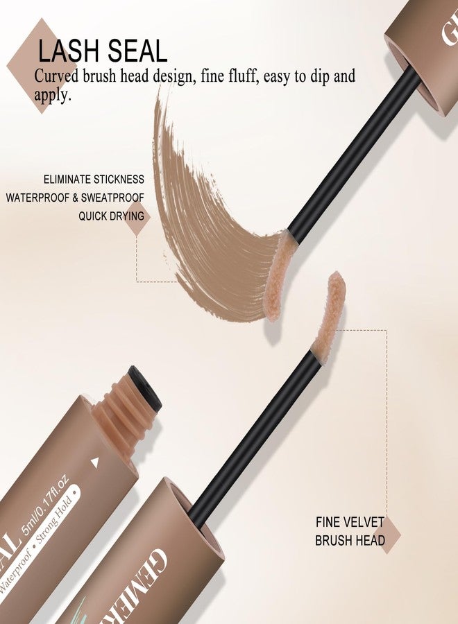 جيمري غراء رموش GEMERRY، بني اللون، غراء رموش مقاوم للماء لتثبيت الرموش العنقودية، لاصق رموش يدوم طويلاً 72 ساعة (5 مل + 5 مل، بني اللون) - Image 5