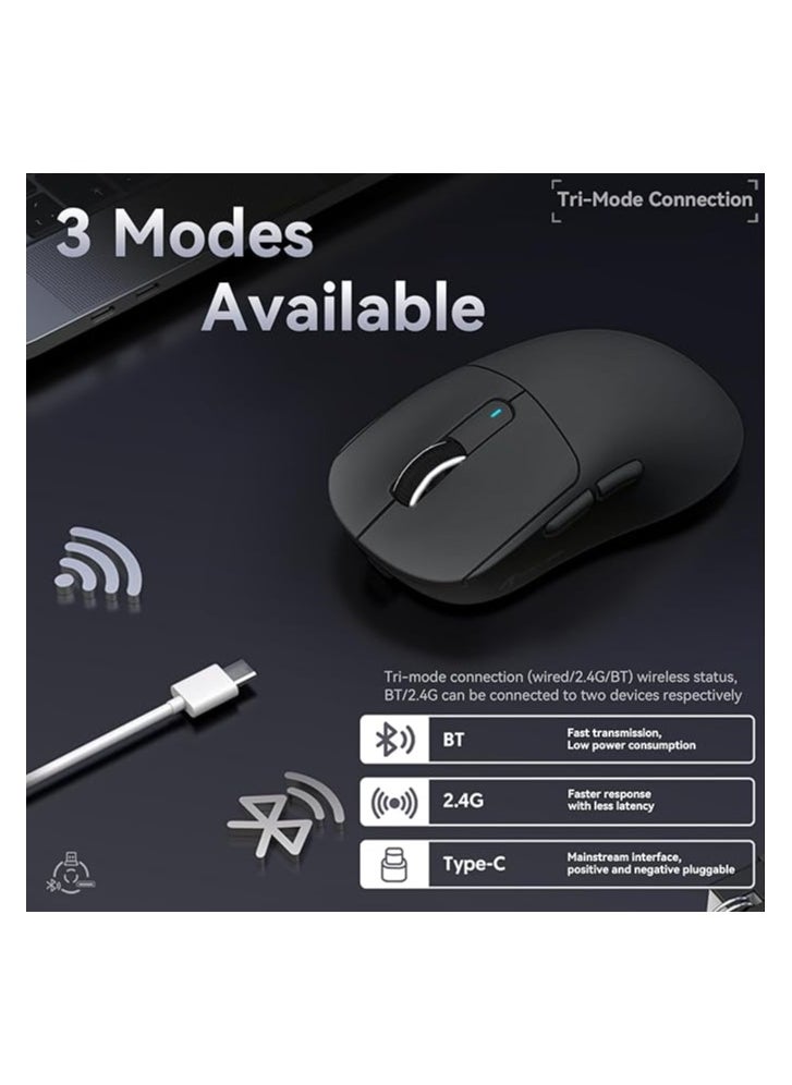 Attack Shark - ATTACK SHARK X3 49g Ultralight Mouse, PixArt PAW3395 Gaming Sensor, BT/2.4G Wireless/Wired Gaming Mouse, 26000 DPI, 200 Hours Battery, Office Mice for Win11/Xbox/PS/Mac (Black) - Image 1