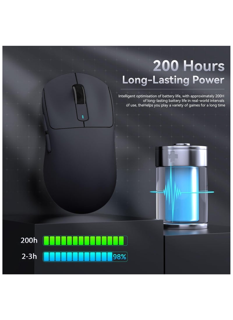 Attack Shark - ATTACK SHARK X3 49g Ultralight Mouse, PixArt PAW3395 Gaming Sensor, BT/2.4G Wireless/Wired Gaming Mouse, 26000 DPI, 200 Hours Battery, Office Mice for Win11/Xbox/PS/Mac (Black) - Image 1