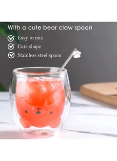 Binoster Binoster Bear Cute Mugs Kawaii Double Wall Glass Coffee Tea Mill Yogurt Cup Funny Novelty Gift for Women Her Friends Office Birthday Christmas  - Image 3