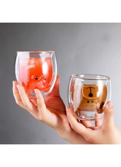 Binoster Binoster Bear Cute Mugs Kawaii Double Wall Glass Coffee Tea Mill Yogurt Cup Funny Novelty Gift for Women Her Friends Office Birthday Christmas  - Image 2