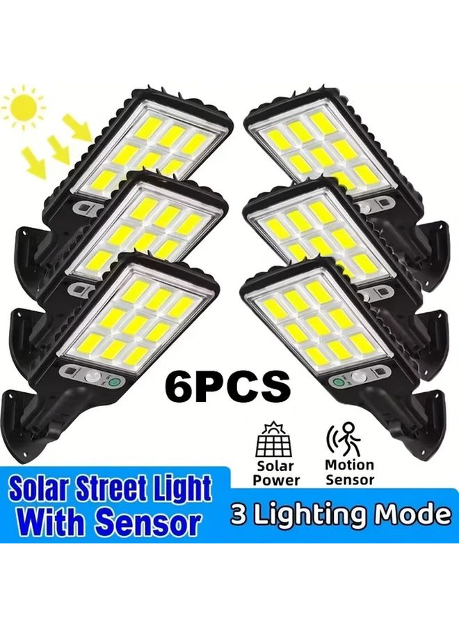 6 قطع أضواء ذكية تعمل بالطاقة الشمسية للخارج، 3 أوضاع، حساس حركة، 108 وحدة إضاءة (COB)، أضواء حائط، تحكم عن بعد - Image 2