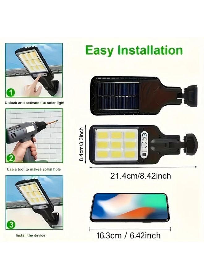 6 قطع أضواء ذكية تعمل بالطاقة الشمسية للخارج، 3 أوضاع، حساس حركة، 108 وحدة إضاءة (COB)، أضواء حائط، تحكم عن بعد - Image 3