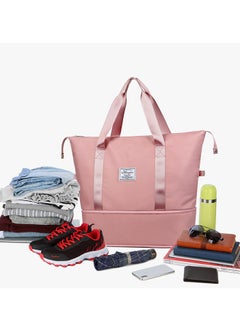 CityRiya-Long Large Shopper Tote, Tote Bag, Women Handbag, Travel Duffel Bag, Hand Bag Ladies, Weekender Bags for Women, Carry-on Tote Workout Bag, Expandable Mommy Bag, Makeup Bag, Women Handbag Sport Bags Pink  - Image 1