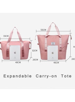 CityRiya-Long Large Shopper Tote, Tote Bag, Women Handbag, Travel Duffel Bag, Hand Bag Ladies, Weekender Bags for Women, Carry-on Tote Workout Bag, Expandable Mommy Bag, Makeup Bag, Women Handbag Sport Bags Pink  - Image 2