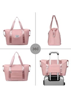 CityRiya-Long Large Shopper Tote, Tote Bag, Women Handbag, Travel Duffel Bag, Hand Bag Ladies, Weekender Bags for Women, Carry-on Tote Workout Bag, Expandable Mommy Bag, Makeup Bag, Women Handbag Sport Bags Pink  - Image 5