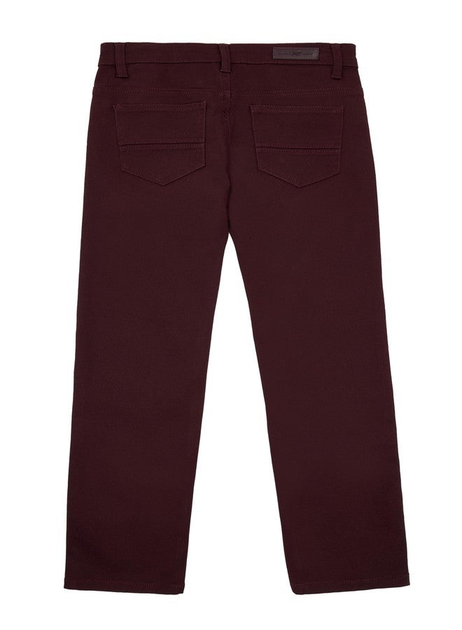 X RAY Stretchy Colored Denim Jeans, Casual Pants for Boys, Burgundy, 14 - Image 2