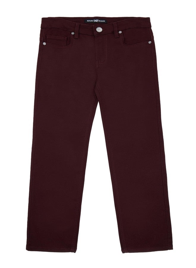 X RAY Stretchy Colored Denim Jeans, Casual Pants for Boys, Burgundy, 14 - Image 1