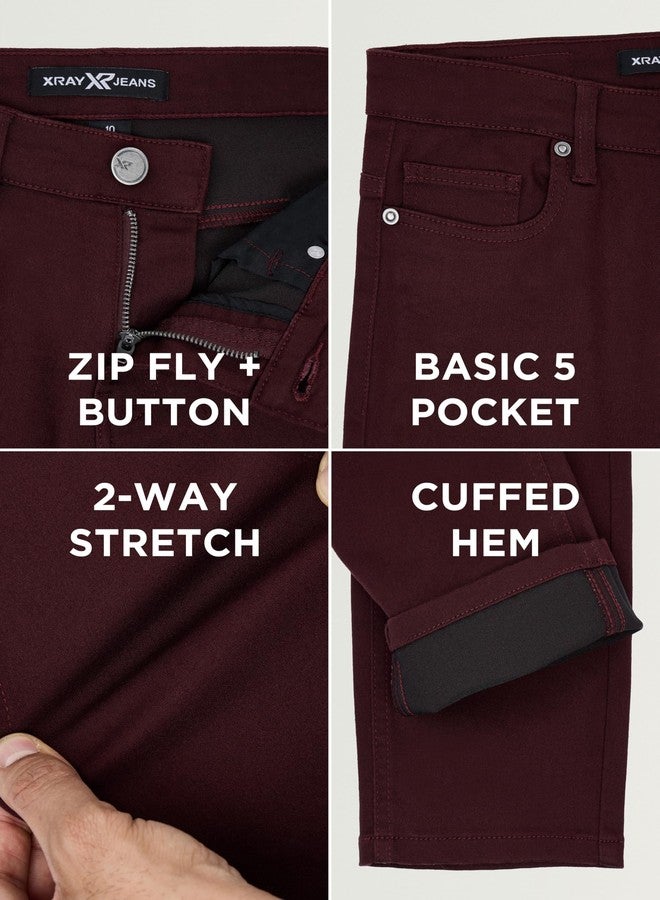 X RAY Stretchy Colored Denim Jeans, Casual Pants for Boys, Burgundy, 14 - Image 4