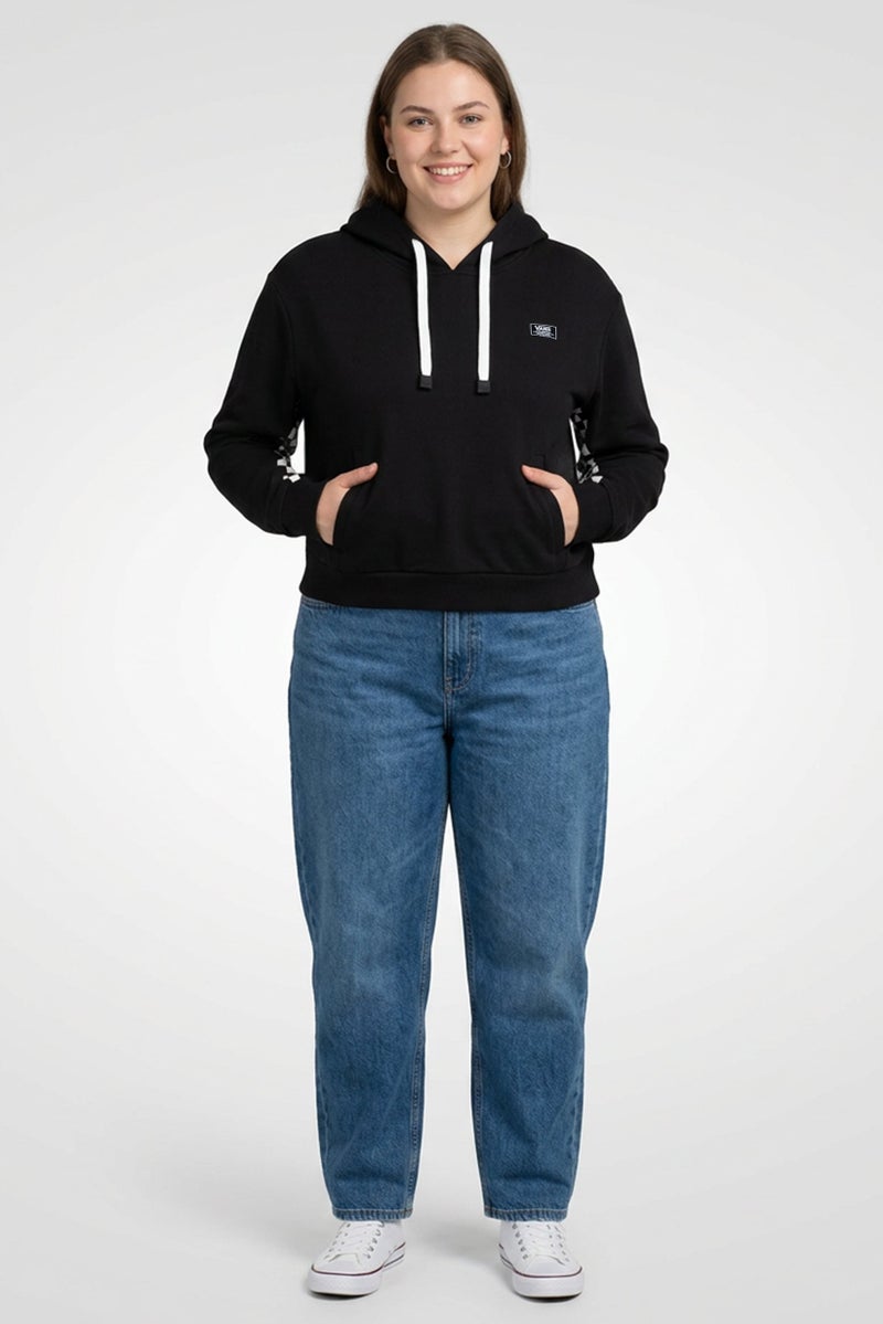 VANS Women Brand Logo Long Sleeve Hoodie, Black - Image 2