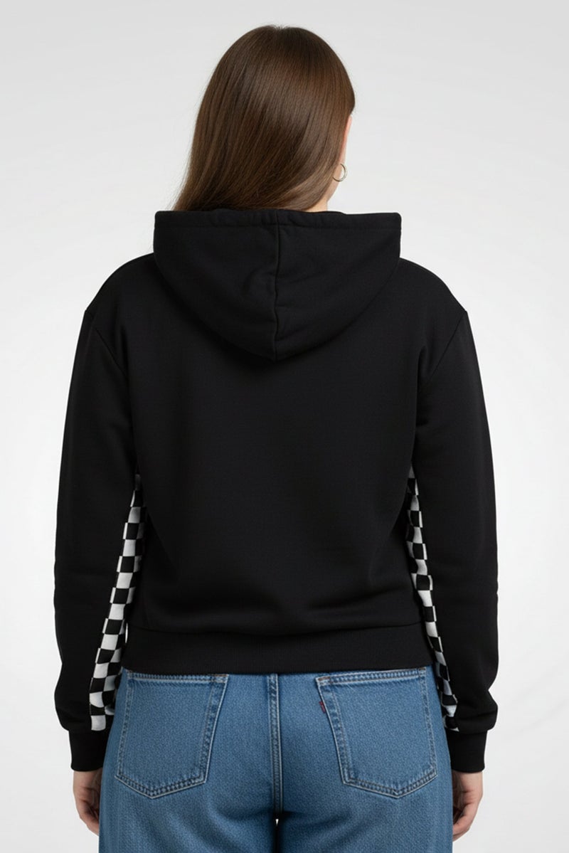 VANS Women Brand Logo Long Sleeve Hoodie, Black - Image 4