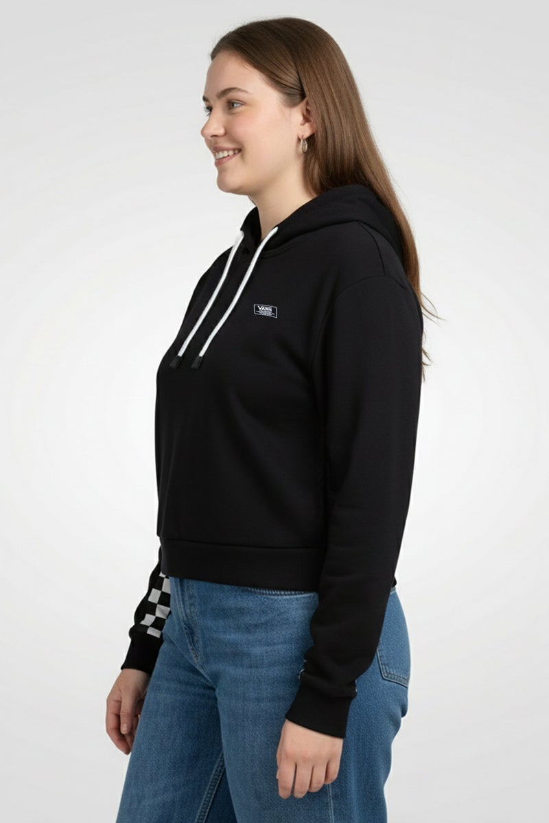 VANS Women Brand Logo Long Sleeve Hoodie, Black - Image 3