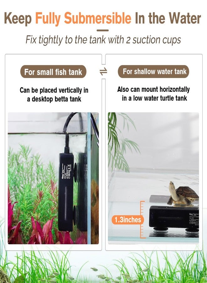 هايغر سخان غاطس صغير لحوض السمك من هيغر، بقوة 50 واط، مناسب لأحواض أسماك البيتا الصغيرة من 5 إلى 10 جالونات، مزود بشاشة عرض رقمية ووحدة تحكم بدرجة حرارة قابلة للتعديل. - Image 5