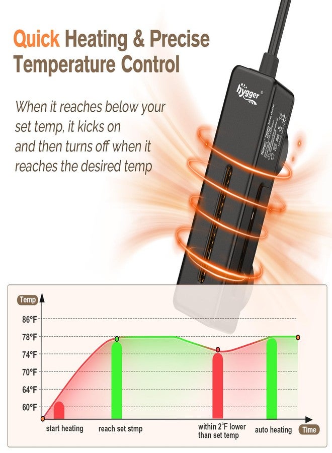 هايغر سخان غاطس صغير لحوض السمك من هيغر، بقوة 50 واط، مناسب لأحواض أسماك البيتا الصغيرة من 5 إلى 10 جالونات، مزود بشاشة عرض رقمية ووحدة تحكم بدرجة حرارة قابلة للتعديل. - Image 4