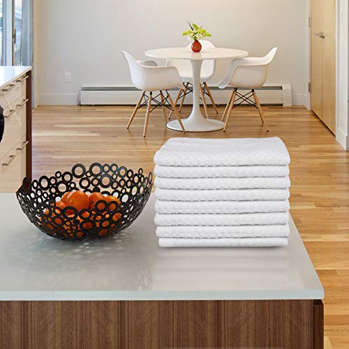 DG Collections Kitchen Dish Towels  100% Natural Cotton  Set of 8 (15x25 Inches)  Multi-Purpose Kitchen Terry Towels  Very Soft  Highly Absorbent  Lint Free  White Tea Towels for Kitchen Decor - Image 3