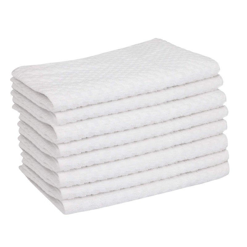 DG Collections Kitchen Dish Towels  100% Natural Cotton  Set of 8 (15x25 Inches)  Multi-Purpose Kitchen Terry Towels  Very Soft  Highly Absorbent  Lint Free  White Tea Towels for Kitchen Decor - Image 4