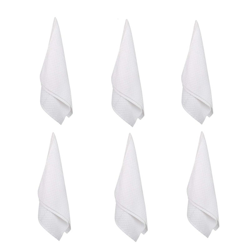DG Collections Kitchen Dish Towels  100% Natural Cotton  Set of 8 (15x25 Inches)  Multi-Purpose Kitchen Terry Towels  Very Soft  Highly Absorbent  Lint Free  White Tea Towels for Kitchen Decor - Image 5