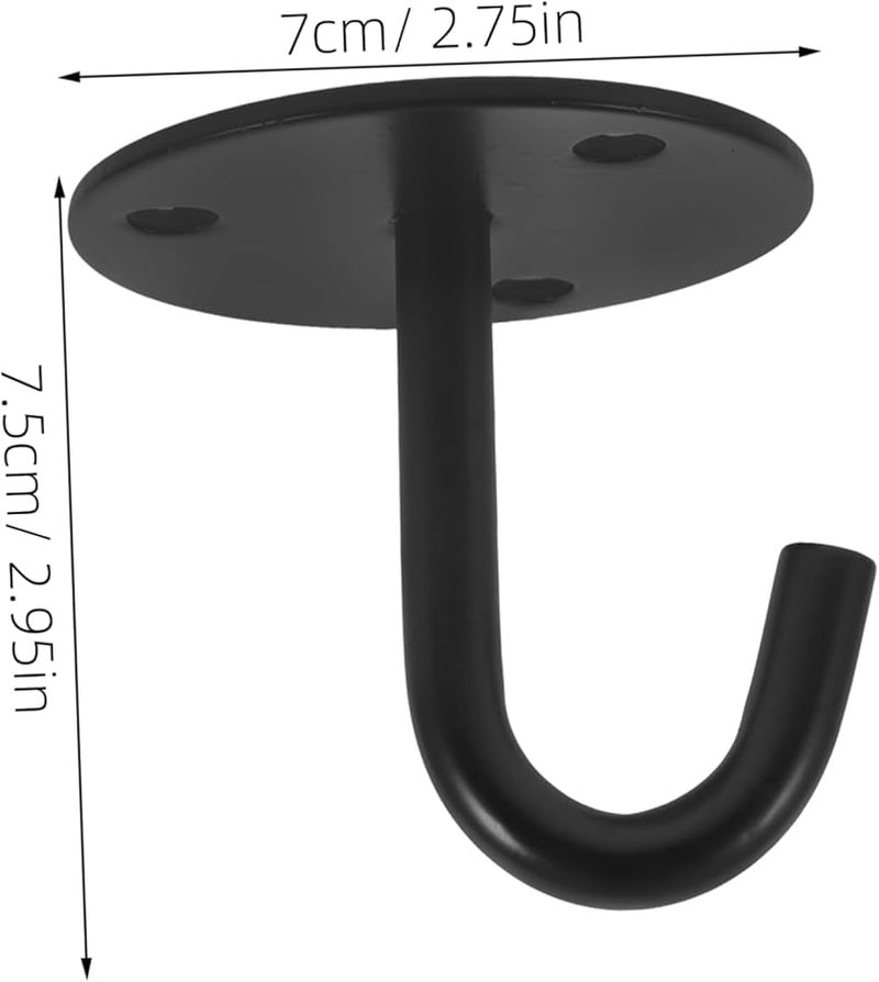 Mikikit 4 قطع من خطافات السقف الفولاذية المقاومة للصدأ على شكل حرف J لتعليق المراوح وأكياس الرمل والتركيب على الحائط - Image 3