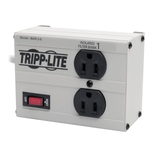 Tripp Lite ترِب لايت IBAR2-6D واقي من زيادة التيار مع 2 مخرج، سلك بطول 6 أقدام، قابس بزاوية صحيحة، معدني، ضمان محدود مدى الحياة وتأمين بقيمة 25,000 دولار - Image 1